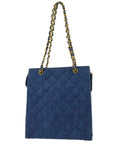 Chanel Denim Chain Tote Handbag