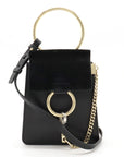 Chloe Chloe FAYE Fairy Small Shoulder Bag Pochette 2WAY Bracelet Bag Handbag Leather Sweed Black Gold  Blumin