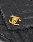 Chanel Black Caviar Skin V Stitch Camera Bag Mini