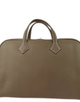 Hermes Etoupe Taurillon Clemence Victoria 2 12H Business Handbag