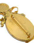 Chanel Bow Mirror Brooch Pin Gold