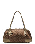 Gucci GG Canvas Princess Handback Shoulder Bag 161720 Brown G Canvas Leather  Gucci