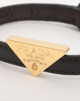 Prada 1IB341 Saffiano Bracelet M GP Leather Black