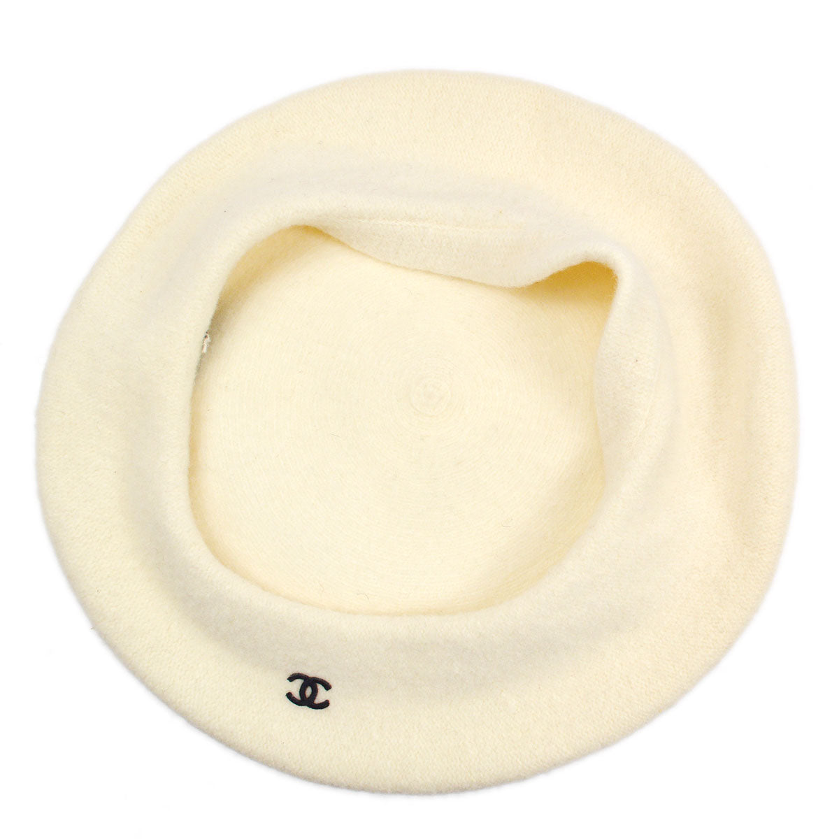 Chanel Hat Beret Ivory Small Good