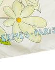 Hermes Le Printemp Spring La Renaissance Silk Scarf White