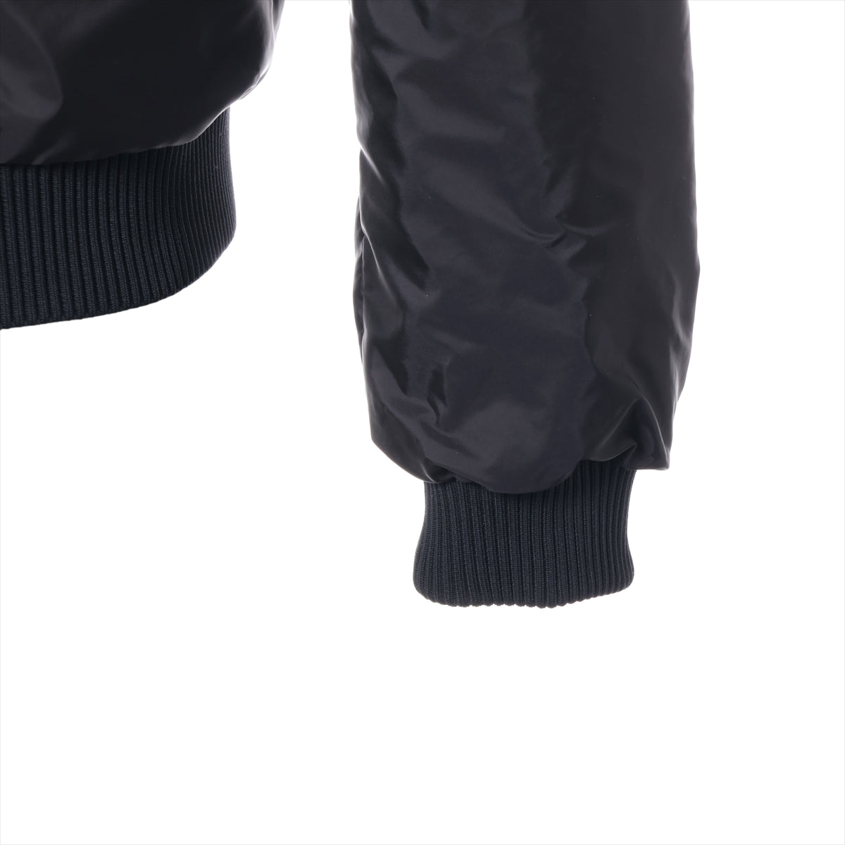 Prada 20 Years Nylon X Leather Jacket 44 Men Black  S UPW368 Triangle Logo Reverseible