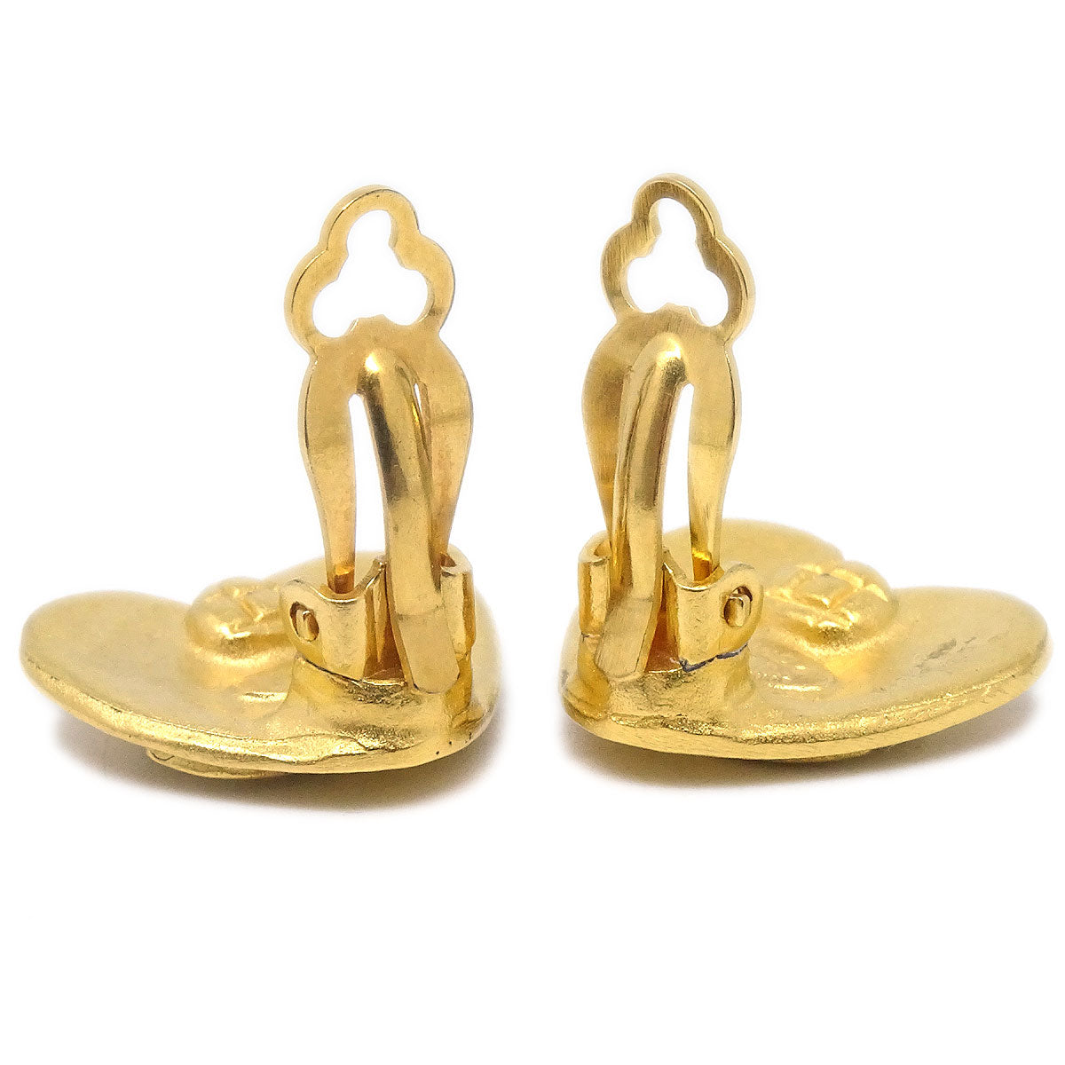 Chanel 1995 Heart Earrings Gold Small