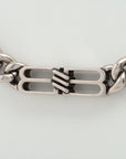 Balenciaga logo necklace M metal silver  happy  store