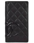 Chanel Black Calfskin Cambon Ligne Long Wallet