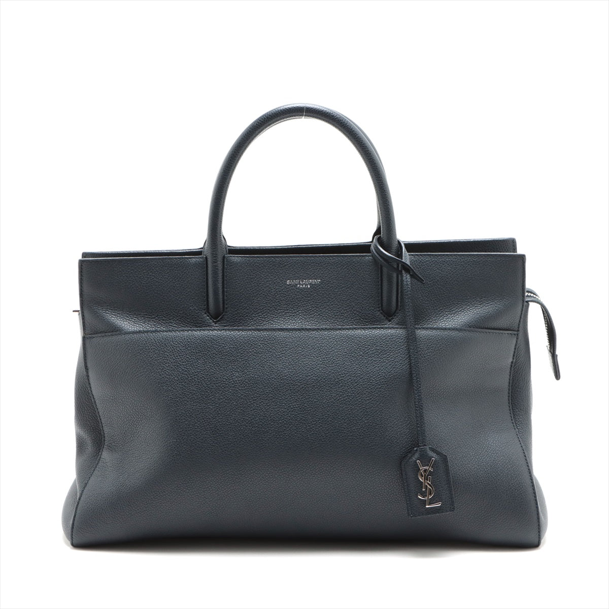 Saint Laurent  Cabriolet Leather Handbag Navy 448967