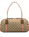 Gucci GG canvas interlocg G handbag 232958 pink beige canvas leather ladies GUCCI Ginzo ]
