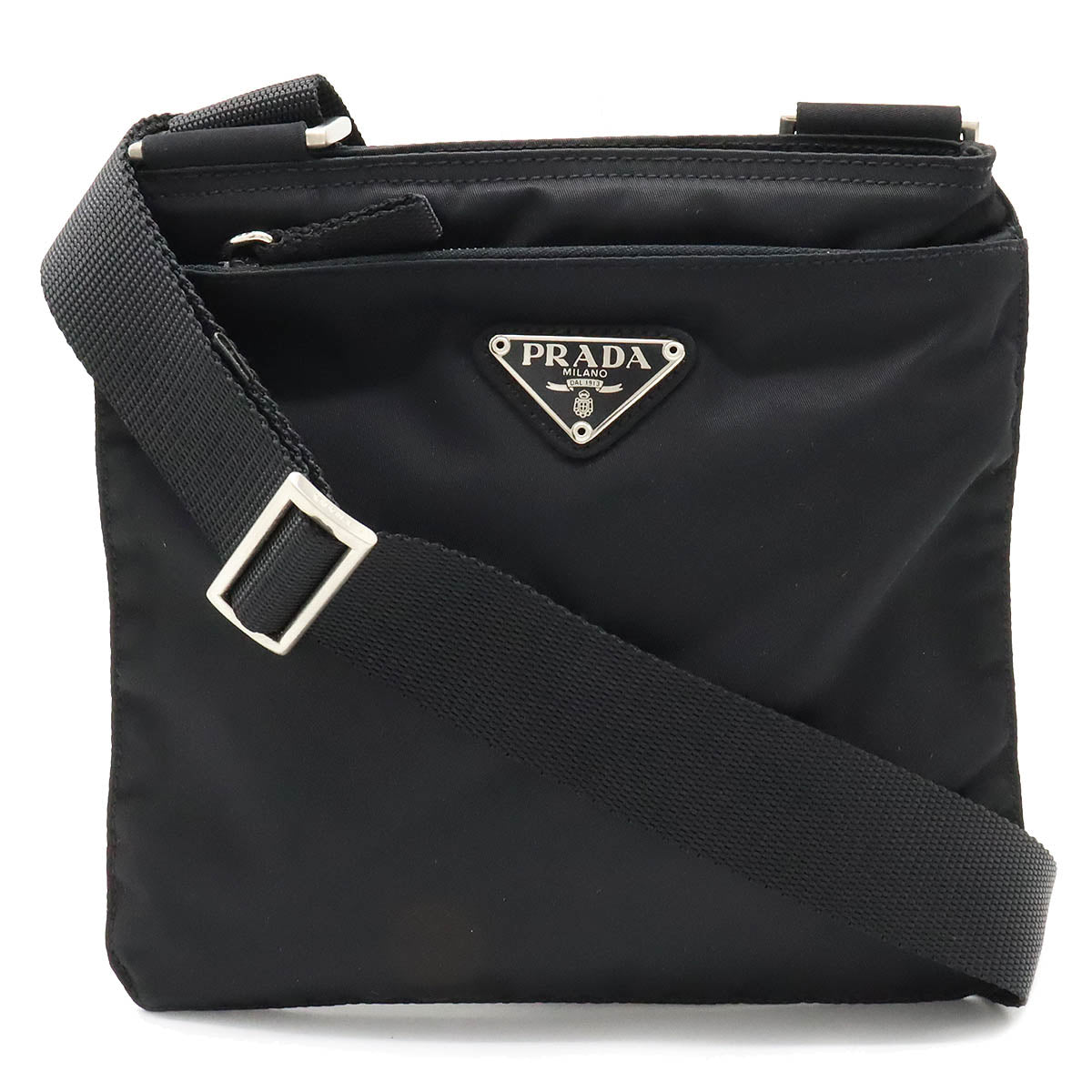 Prada Vitello Phenix Black Leather Web Stripe Crossbody Satchel Bag, Handbags, Clothing & Accessories