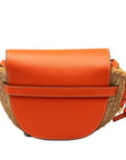 Loewe Minigate  Shoulder Bag 329.13.T20 Orange Beige Leather Raffia  LOEWE