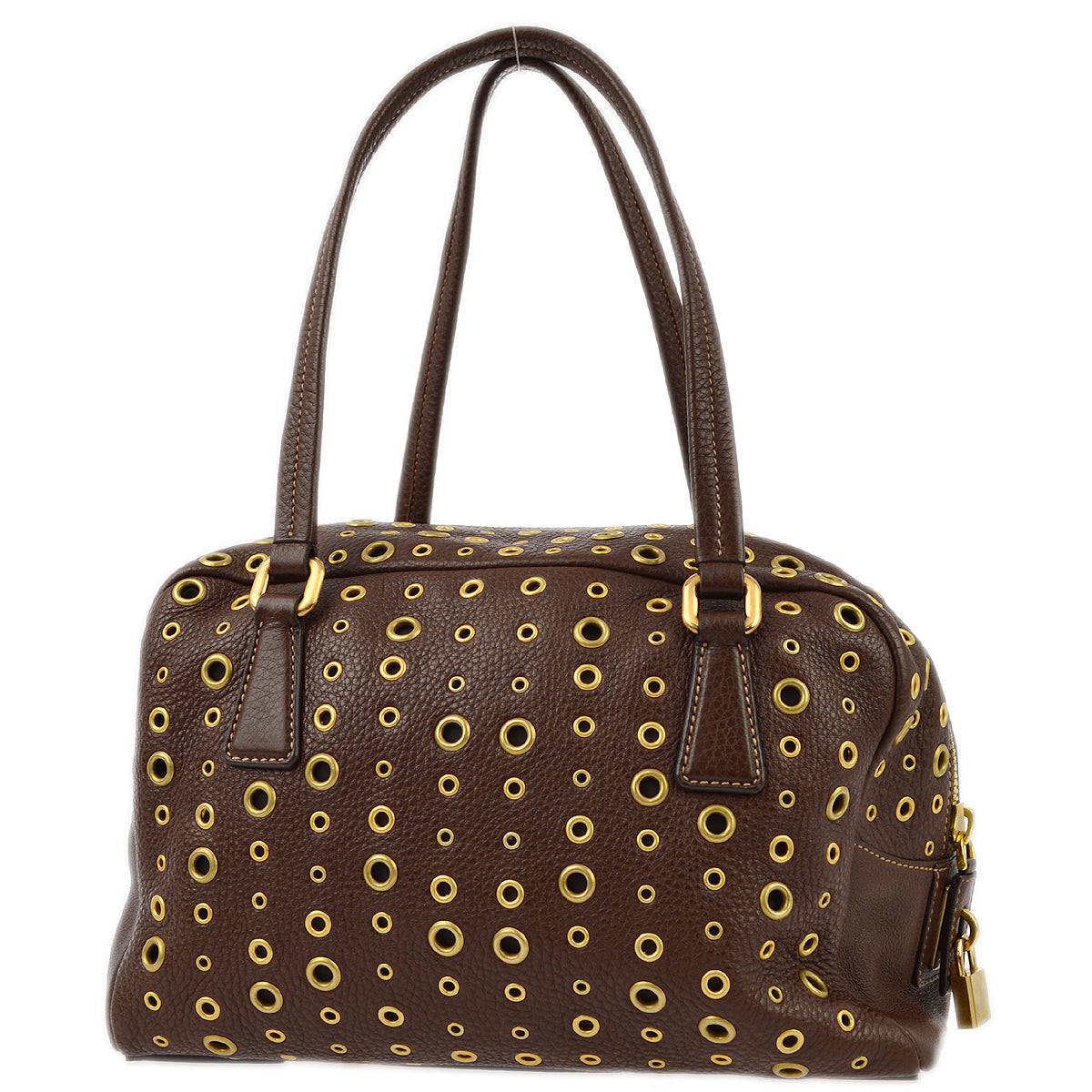 Prada Brown Perforated Leather Handbag – Timeless Vintage