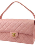 Chanel Pink Lambskin Double Sided Classic Flap Handbag