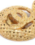 CHANEL 1994 Woven CC Circle Earrings Clip-On Gold 2889