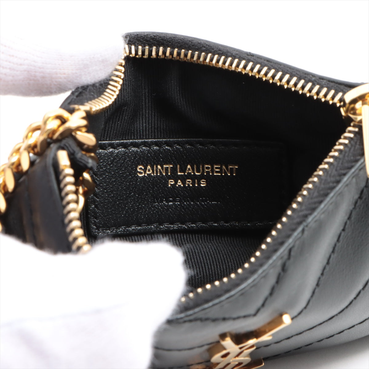 Saint Laurent  Leather Coin Case TGN438386 Black