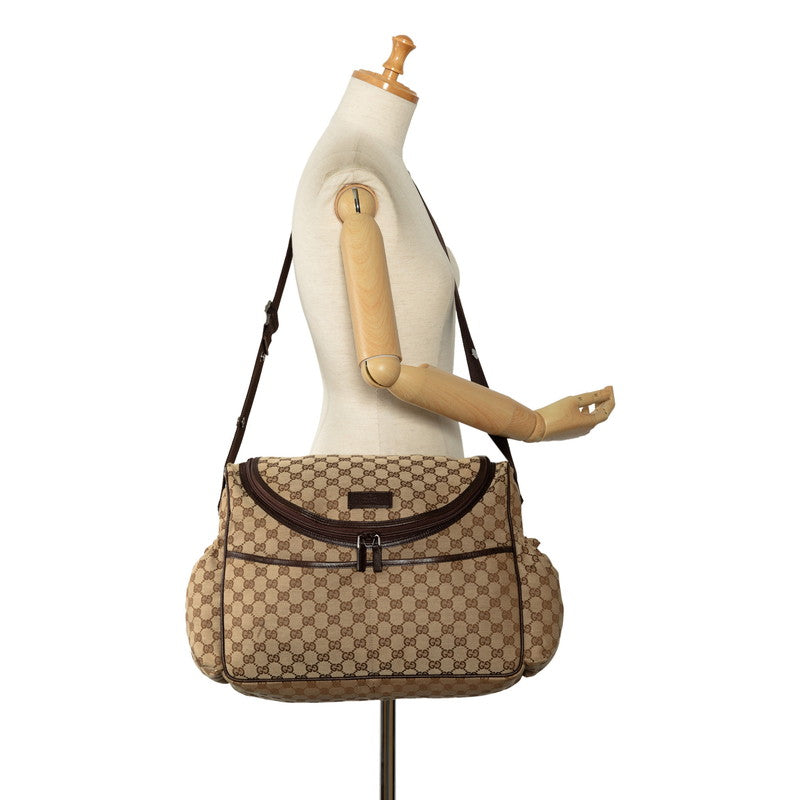 Gucci GG Canvas Mother&#39;s Bag Shoulder Bag 123326 Beige Brown Canvas Leather  Gucci