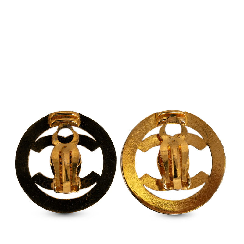 Chanel Vintage Coco Turn Lock Motif Earrings Gold Plated Women&#39;s