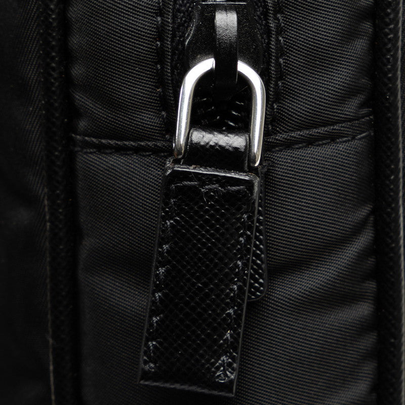 Prada Triangle Logo  Business Bag VA0609 Black Nylon Leather  Bag Prada