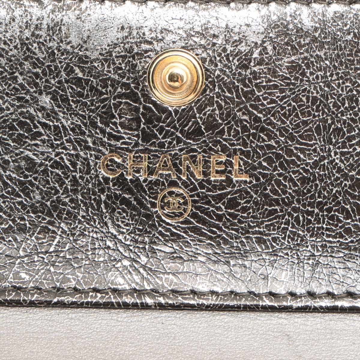 Chanel Boy Chanel  Compact Wallet Silver Gold
