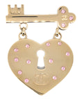 Chanel Heart Rhinestone Brooch Gold 02P