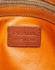 Prada logo handbags shoulder bags brown leather ladies PRADA