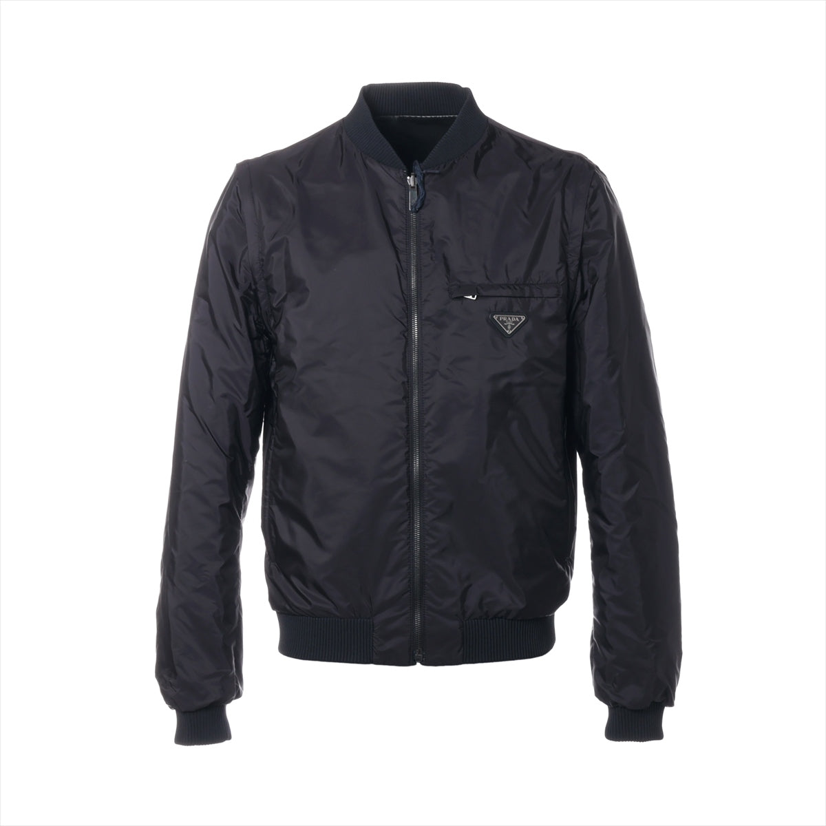 Prada 20 Years Nylon X Leather Jacket 44 Men Black S UPW368 