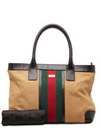 Gucci Sey Line Handbag 0021119 Beige Brown Canvas Leather  Gucci