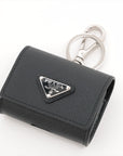 Prada Saffiano 2TT133 Leather Earring Case Black Earring