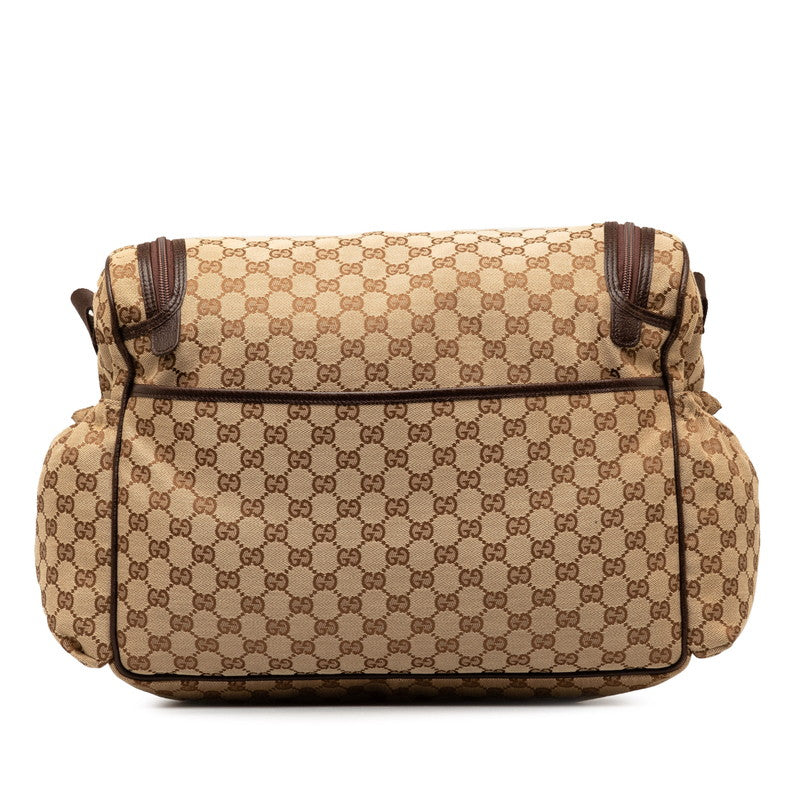 Gucci GG Canvas Mother&#39;s Bag Shoulder Bag 123326 Beige Brown Canvas Leather  Gucci