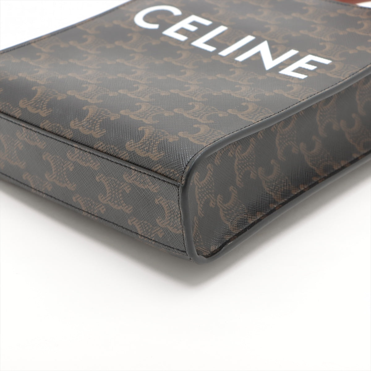 Celine Mini-VertiCarbon PVC  Leather 2WAY Handbag Brown Earl