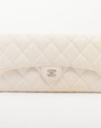 Chanel Matrasse Caviar S Wallet White Silver Gold