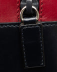 Prada Logo Handbag Wine Red Black Leather  Prada