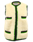Chanel * Fur Sleeveless Vest Jacket Ivory 94A 