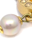 Chanel Rhinestone Artificial Pearl Brooch Pin Gold 02P