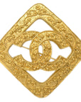 Chanel Rhombus Brooch Pin Corsage Gold 94A