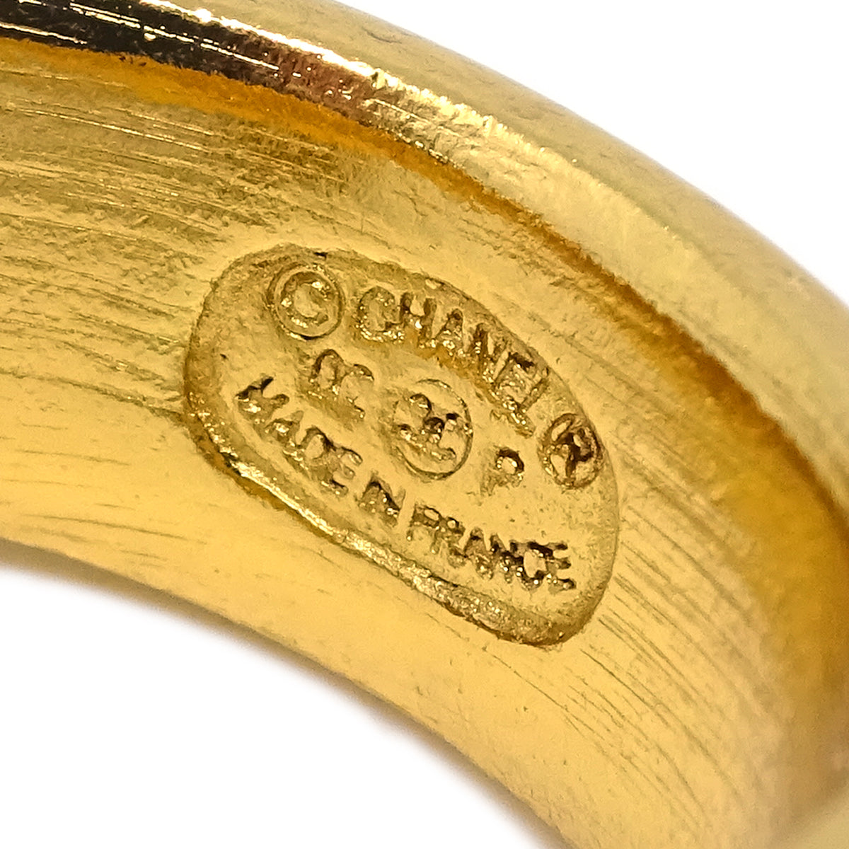 Chanel Ring Rhinestone Artificial Pearl Gold 