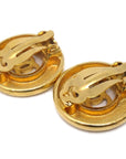Chanel 1997 CC Cutout Earrings Clip-On Gold 97A