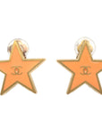 Chanel Star Earrings Clip-On Orange 01P