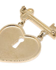 Chanel Heart Rhinestone Brooch Gold 02P