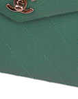 Chanel Green Caviar Letter Flap Handbag
