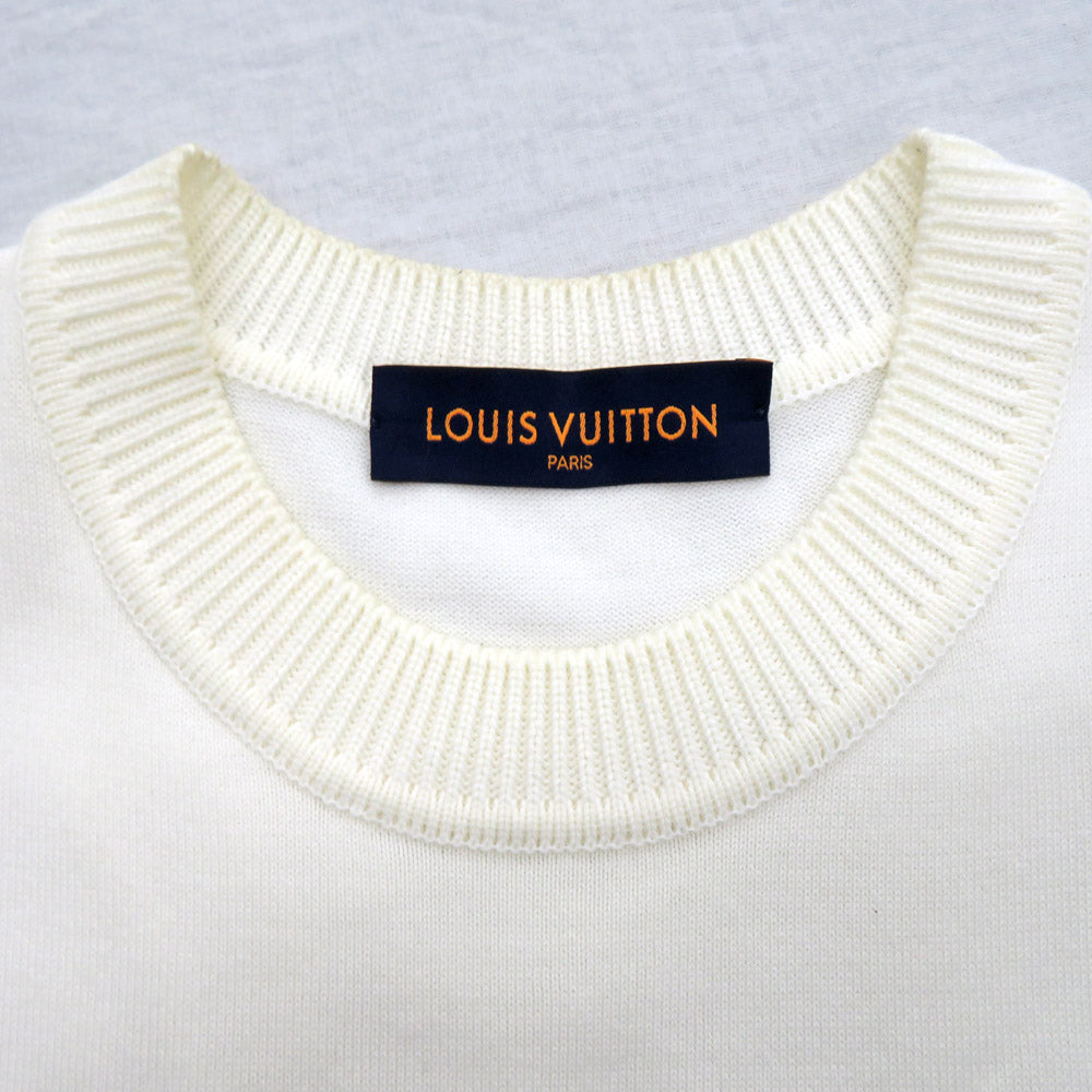Louis Vuitton T-shirt S-Size Ivory Off-White Ribs Coated Cotton Tops  Clothes Clothes