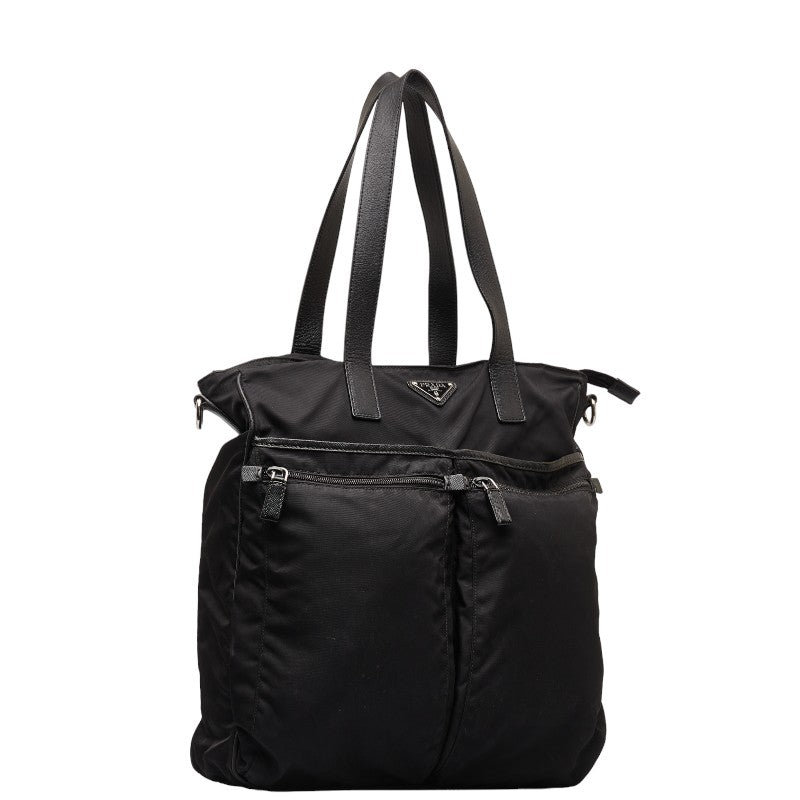 Prada Triangle Logo  Tote Bag Shoulder Bag 2WAY Black Nylon Leather  Prada [Hong Kong]