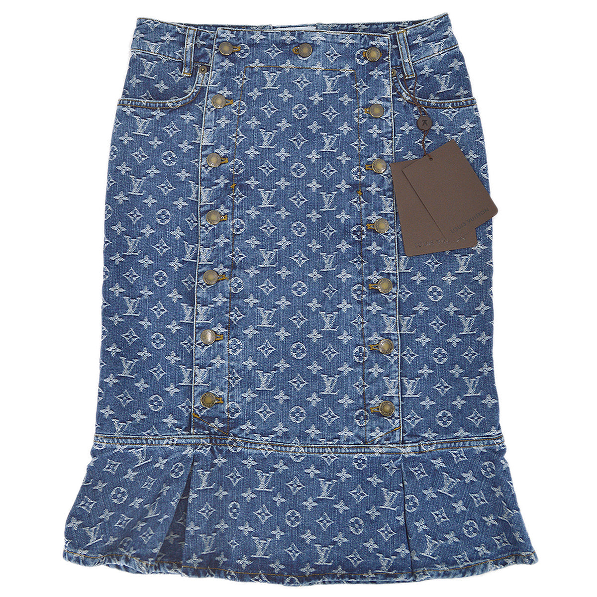 Louis Vuitton 2007 Monogram Denim Skirt 