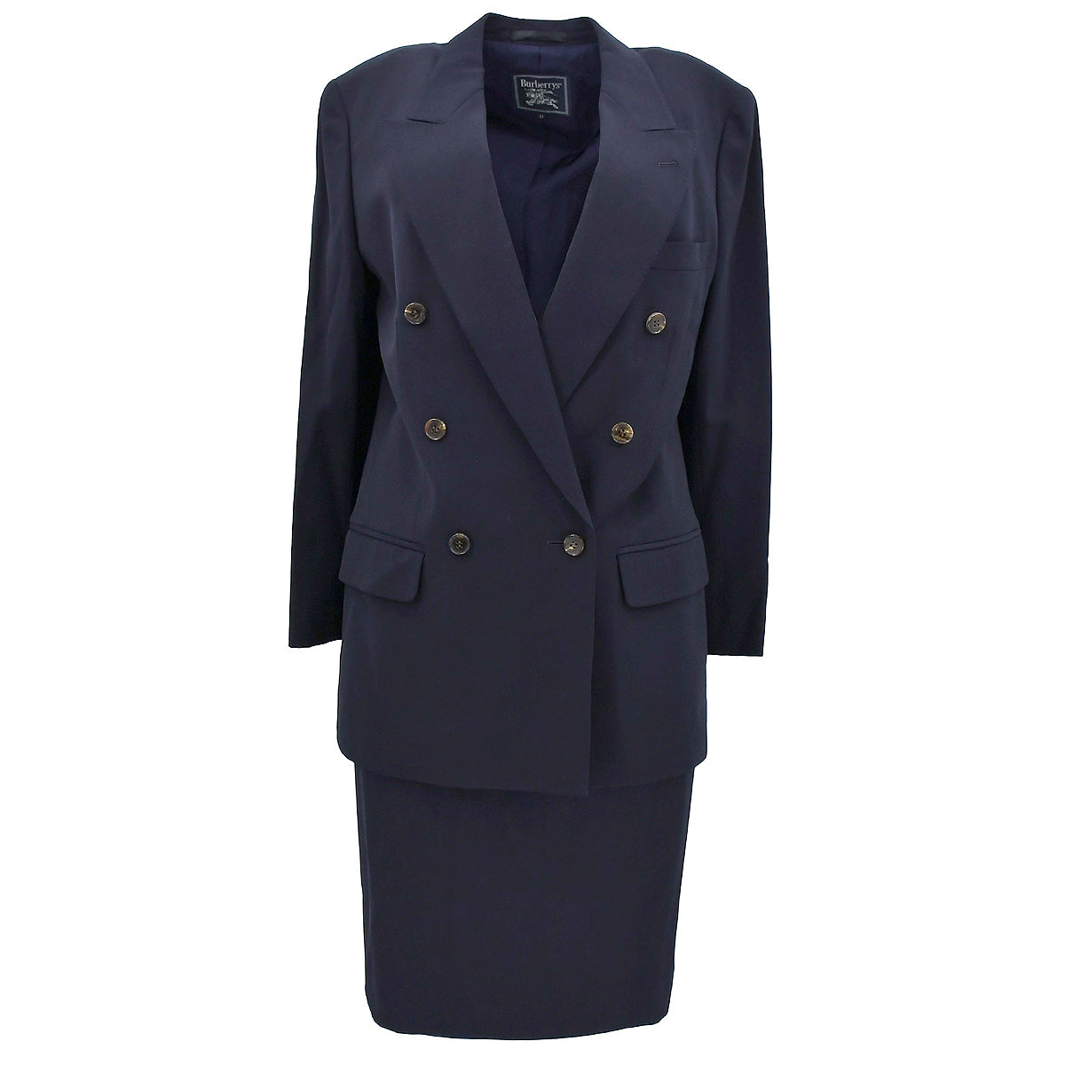 Burberrys double-breasted wool skirt suit 