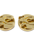 Christian Dior Button Earrings Clip-On Gold