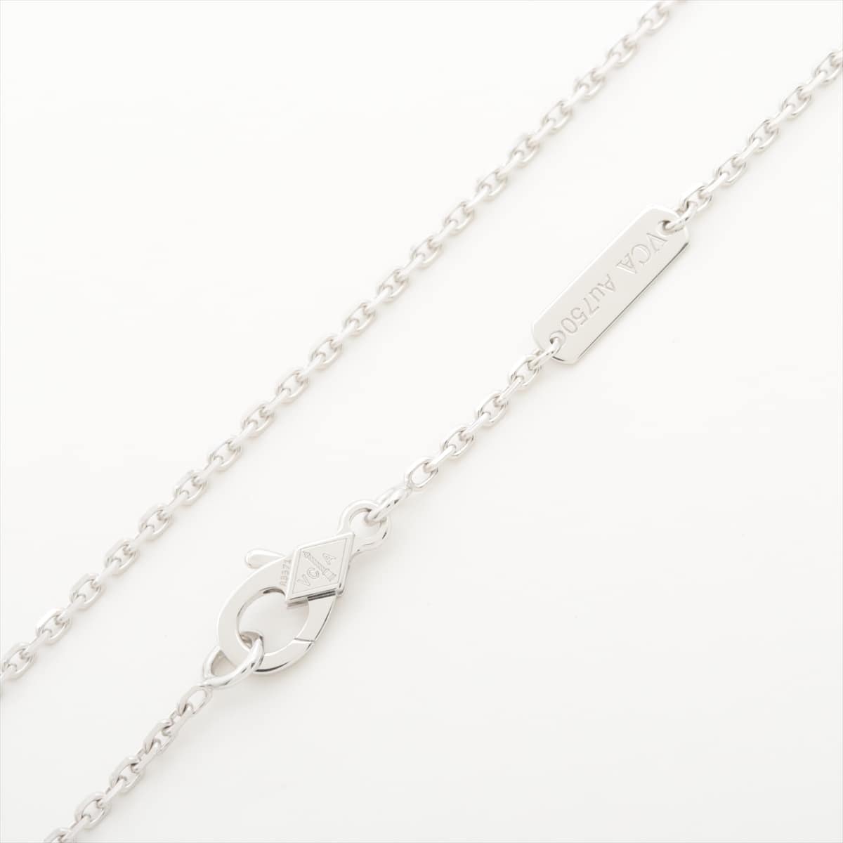 Van Cleef &amp; Arpels Vintage Alhambra  Diamond Necklace 750 (WG) 7.2g Seladongreen 2022 Holid  Limited
