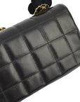 Chanel Black Lambskin Camellia Choco Bar Shoulder Bag