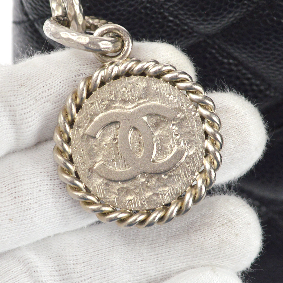 Chanel 2001-2003 Black Caviar Medallion Tote